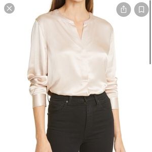 Rails Pearl Splint Neck Satin Blouse XS